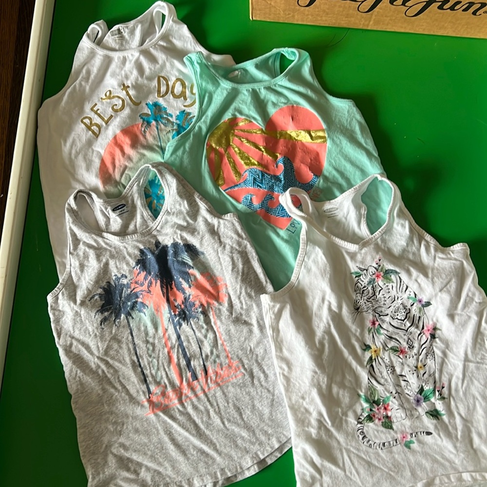 Old Navy/Crazy 8 Girls Sz 10-12 Bundle of 4 Tank Tops